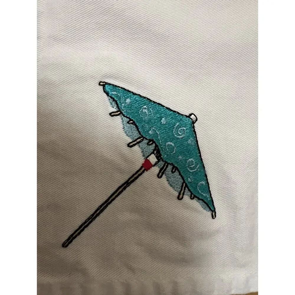 Pier one 6 Pcs Embroidered Umbrella Napkins Square 9” 100% Cotton French Countr